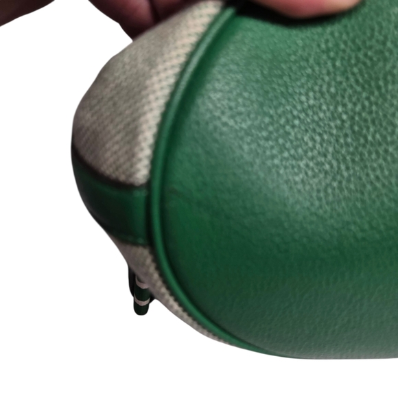 Kate Spade Green Apple Rosie Bucket Bag Pebbled Leather Canvas Crossbody Purse - Picture 5 of 12